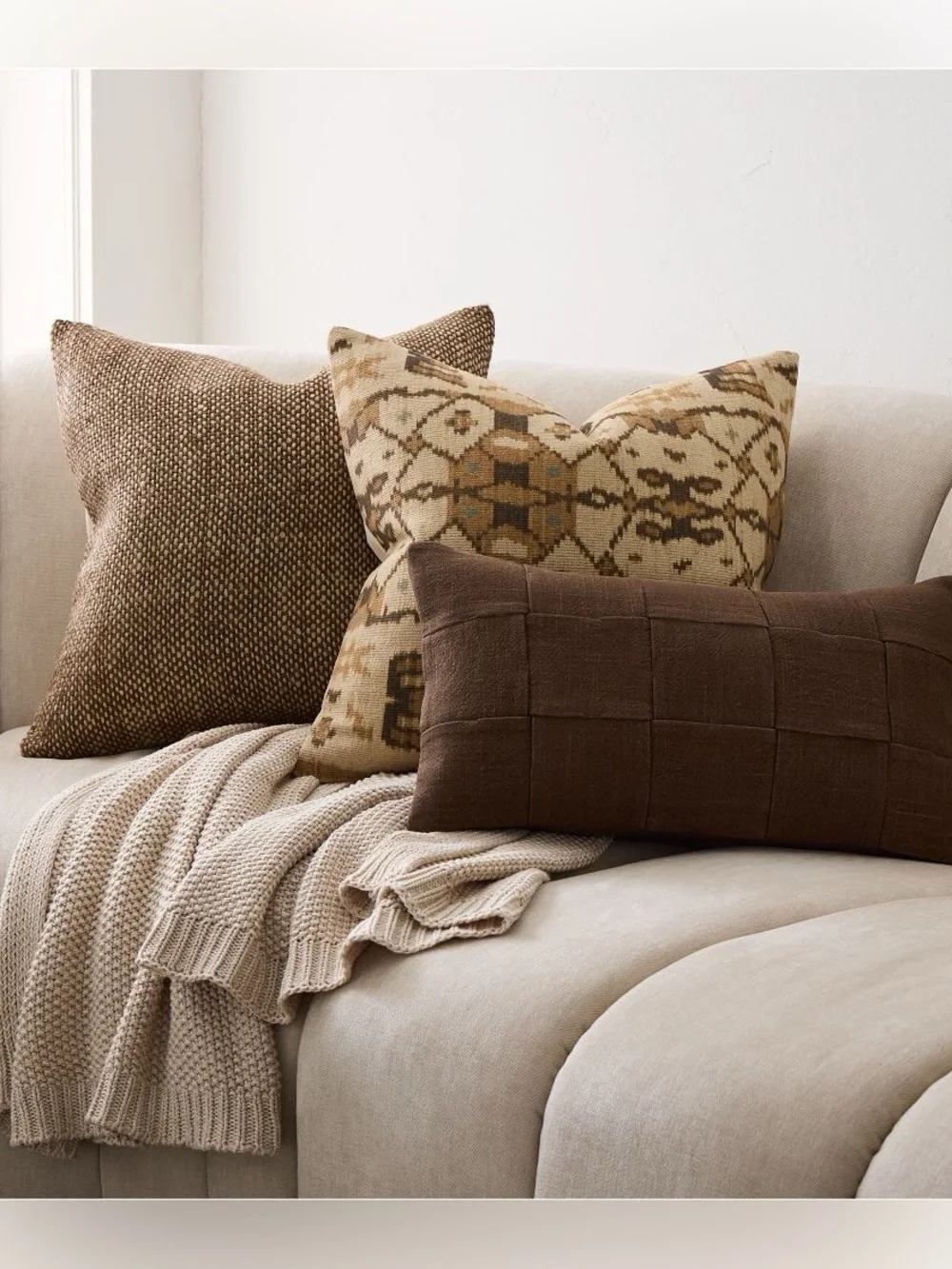West Elm Two-Tone Basketweave Pillow Cover 20x20